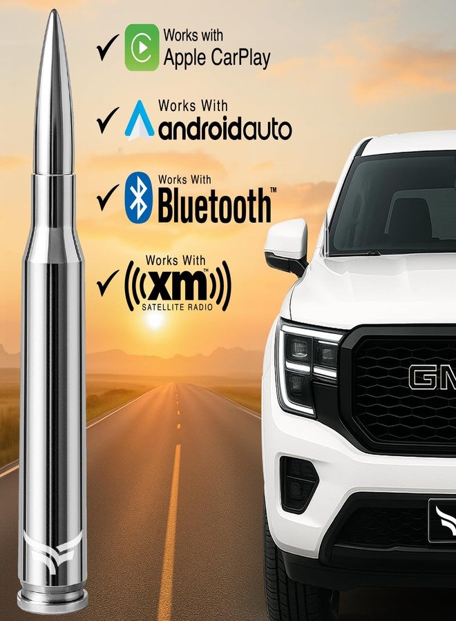 EcoAuto 50 Cal Badass Bullet Antenna® Fits Chevy Silverado & GMC Sierra Truck Accessories — Short Replacement Antenna for Trucks — Chevy Silverado 1500 Accessories — Ditch The Whip & Upgrade Your Truck - Image 2